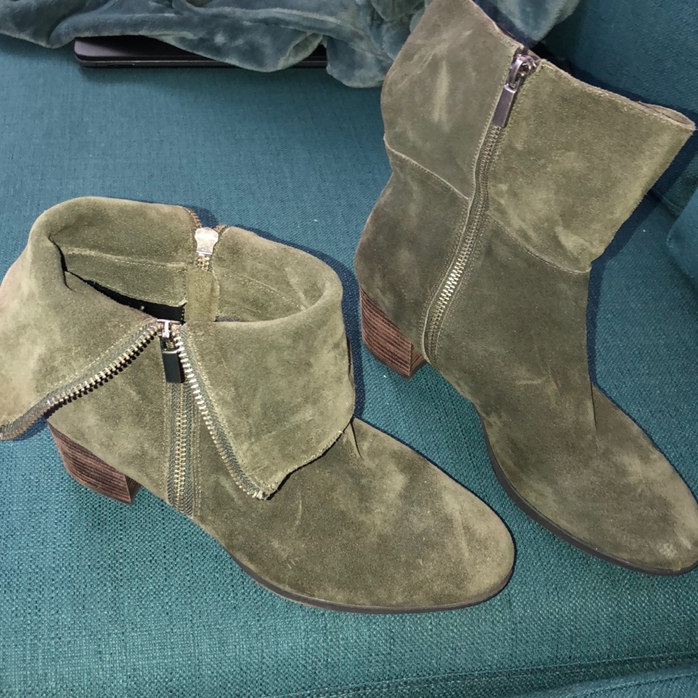 Adam Tucker double zipper ankle booties